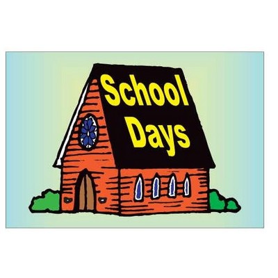 School Days House Rectangle Badge w/ Bar Pin (2"x3")
