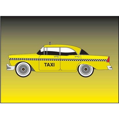 Taxicab Rectangle Badge w/ Bar Pin (2 1/2"x3 1/2")