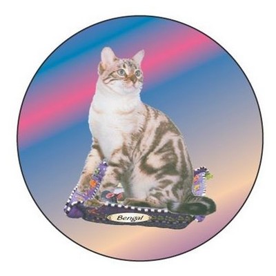 Bengal Cat Round Metal Photo Magnet (2 1/2")