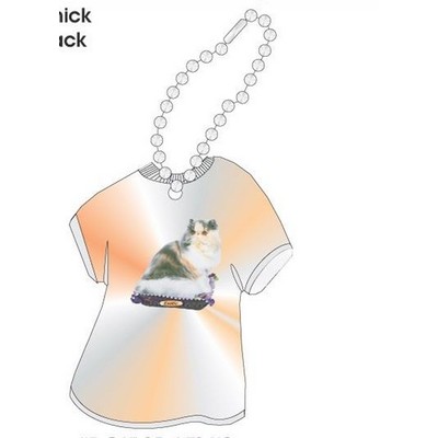 Exotic Cat Promotional T Shirt Key Chain w/ Black Back (4 Square Inch)