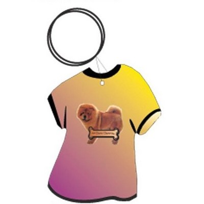 Chow Chow Dog T Shirt Keychain w/Mirrored Back (4 Square Inch)