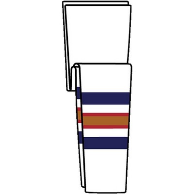 Edmonton Pro Series White Home Socks w/Blue & Orange Stripes