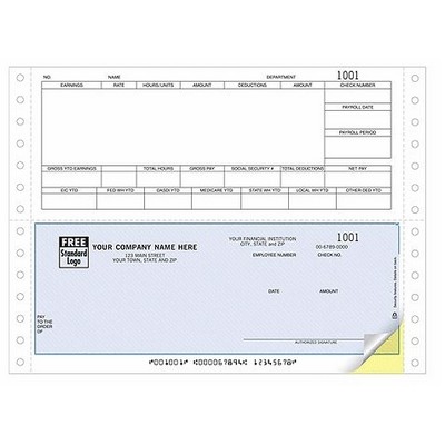 Continuous Payroll Checks - DacEasy® Compatible (2 Part)