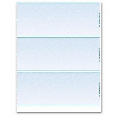 Blank Laser Standard Size Checks 3-Up (1 Part)