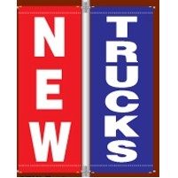 18 Oz. Vinyl Pole Banner Set - New Trucks (3'x8')