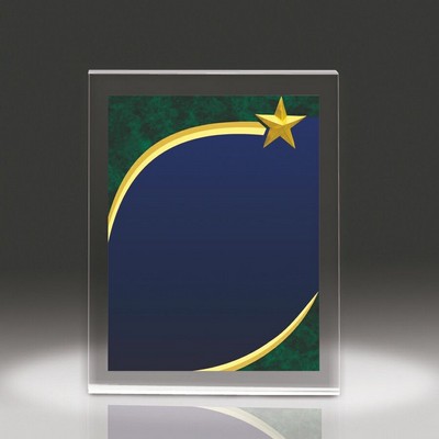 Jade Green Wall Plaque w/3-D Carved Star (9"x11"x1")