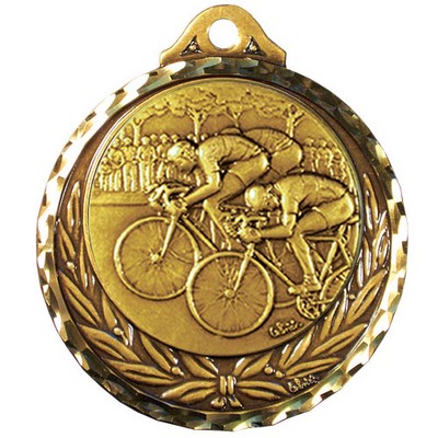 Stock Diamond Struck Medal (Bicycling) 2 3/4"