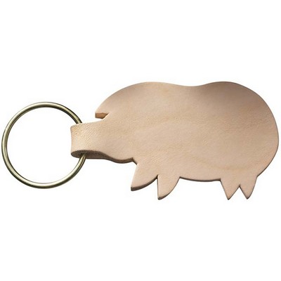 Natural Leather Pig Shaped Animal Collection Key Chain