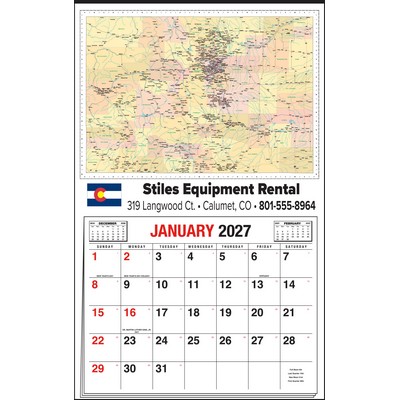 Large Colorado State Map Full Apron Calendar