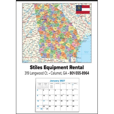 Small Georgia State Map Full Apron Calendar