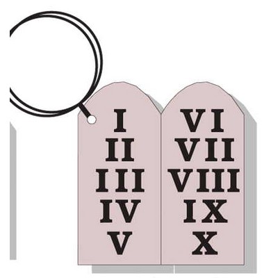 10 Commandments Executive Keychain w/Mirrored Back (10 Square Inch)