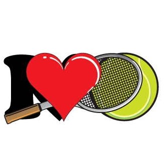 I Love Tennis w/ Racket Magnet w/ Full Magnetic Back (10 Square Inch)