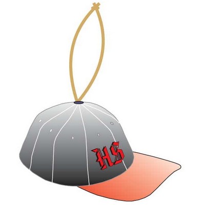 Baseball Cap Ornament w/ Clear Mirrored Back (2 Square Inch)