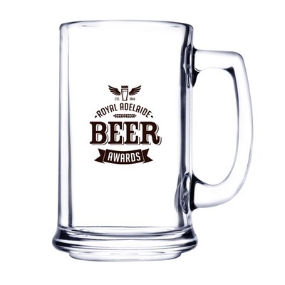 15 oz Glass Beer Mug (Deep Etch)