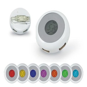 Oval Clock Hub w/ Light Up Digital Dial