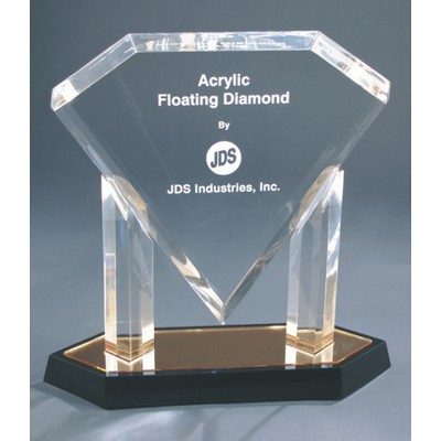 11" Gold Acrylic Floating Diamond Award