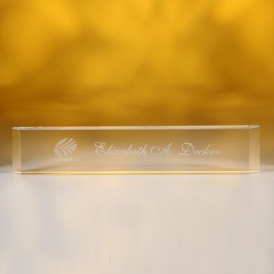 12" Crystal Award-Name Plate