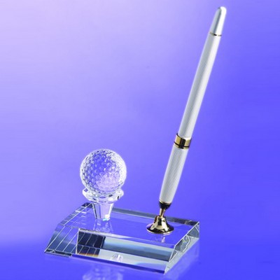 3" Awards-Crystal Golf Pen Set w/ Silver Pen