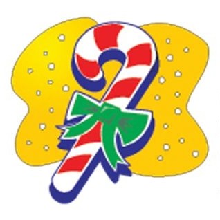 Candy Cane Round Metal Photo Magnet (2 1/2")