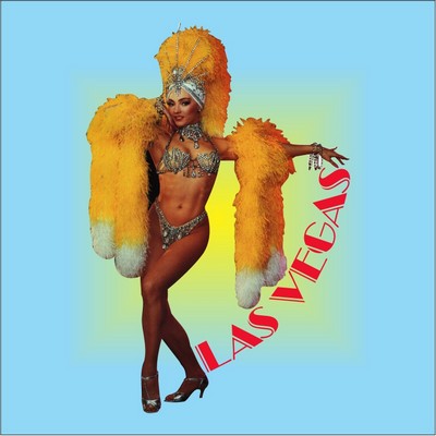 Showgirl in Yellow Metal Photo Magnet (2 1/2" Square)