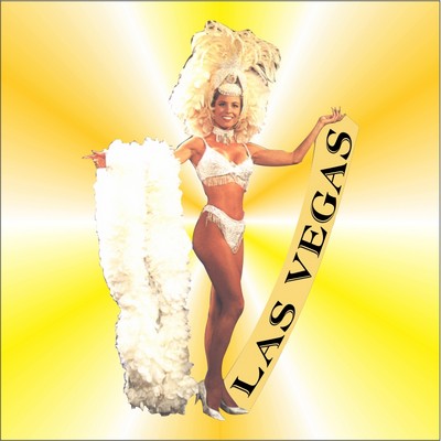 Vegas Showgirl in Yellow Metal Photo Magnet (2.5" Square)