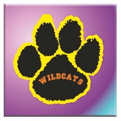 Paw Print Metal Photo Magnet (2 1/2" Square)