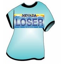 Nevada License Plate on T-Shirt Lapel Pin
