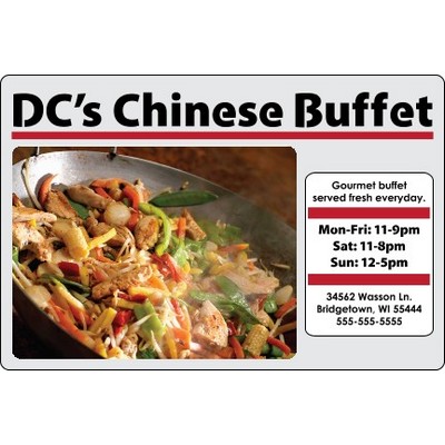 6" X 4" Kwik-Ship Clear Poly Digital Print Round Corner Decal w/Back Adhesive