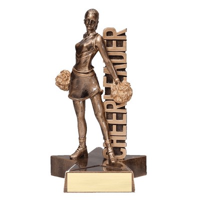 6.5" Cheerleader Billboard Resin Series Trophy