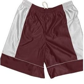 Adult 5" Inseam Cool Mesh Athletic Short w/ Contrast Side Panel & Piping