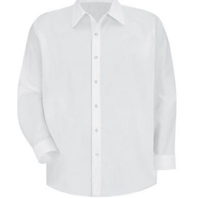 Red Kap™ Men's Long Sleeve Polyester Work Shirt - White