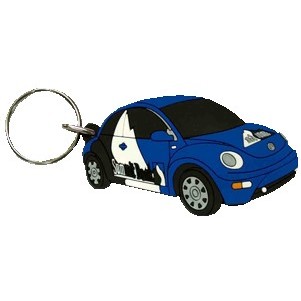 Custom 2D Single sided Soft Rubber Key Chains (3")