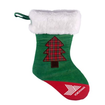 Green Christmas Corduroy Stocking