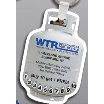 Custom shaped full color punch key tag w/ key ring