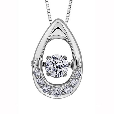 Canadian Diamond Teardrop Pendant in 10K White Gold (0.20 CT. T.W.)