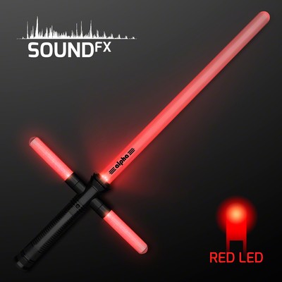 Red Light Up Cross Saber - PRINTED
