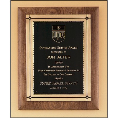 Walnut Plaque with Antique Bronze Frame (11" x 14")