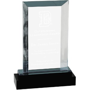 Solitaire Acrylic Award with Crystal Base, Silver, 8"H