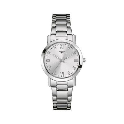 TFX Distributed by Bulova® Ladies Silver-Tone Stainless Steel Watch w/Silver Dial