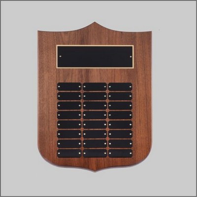 Walnut Shield Perpetual Plaque, 12 x 16"