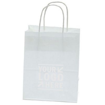 White Kraft Cub Paper Shopping Bag (8"x4¾"x10")