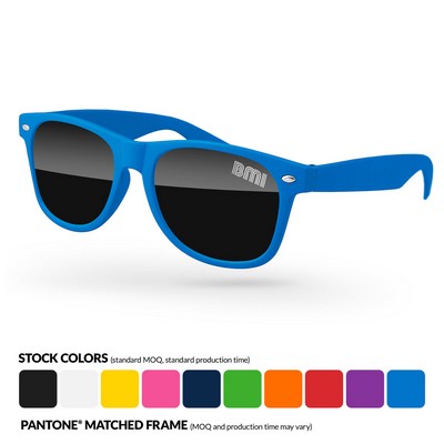 Retro Sunglasses W/ Corner Lens Imprint (1-Color)