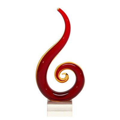 Red Fire Art Glass Award 13"H