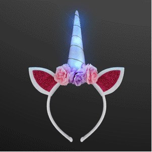 Color Change LED Unicorn Horn Headband - BLANK