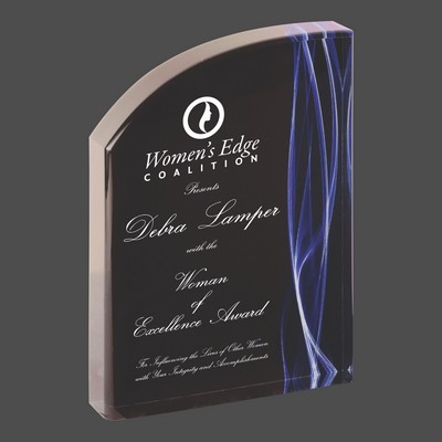 Wave Blue Vapor Acrylic Award (8")