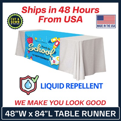 48" x 84" Liquid Repellent Standard Table Runner - Made in the USA