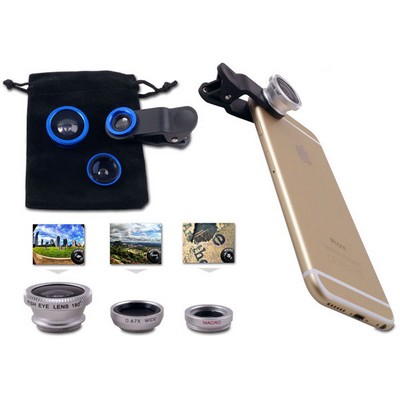 Universal 3" 1 Cell Phone Camera Lens Kit In Imprinted Gift Pouch