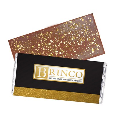 Foil Wrapped Belgian Chocolate Bar w/ Gold Flake Topping