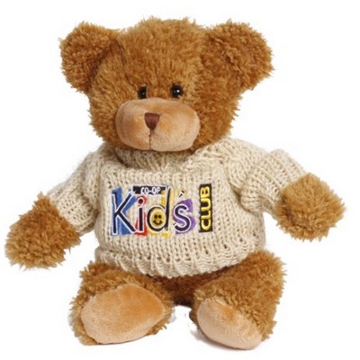 11" Bennie Bear w/Hand Knit Embroidered Sweater