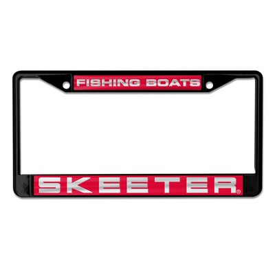 Deluxe Acrylic License Plate Frames 6.25" x 12.25" Printed on metallic w/laser accents